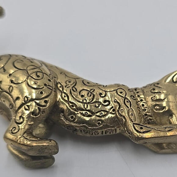 Vtg Franklin Mint Curio Cabinet Cat‎ Collection Figurine Asian 1986 Brass Etched - Picture 7 of 15